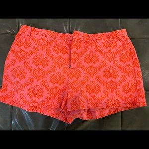 GAP - orange and hot pink short shorts .